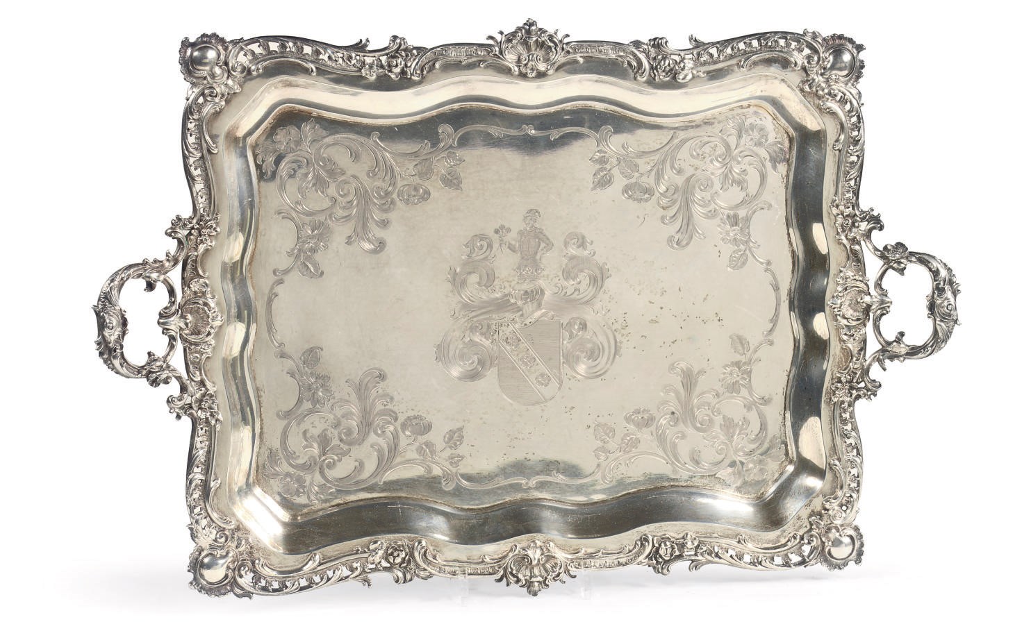A German silver rectangular tray