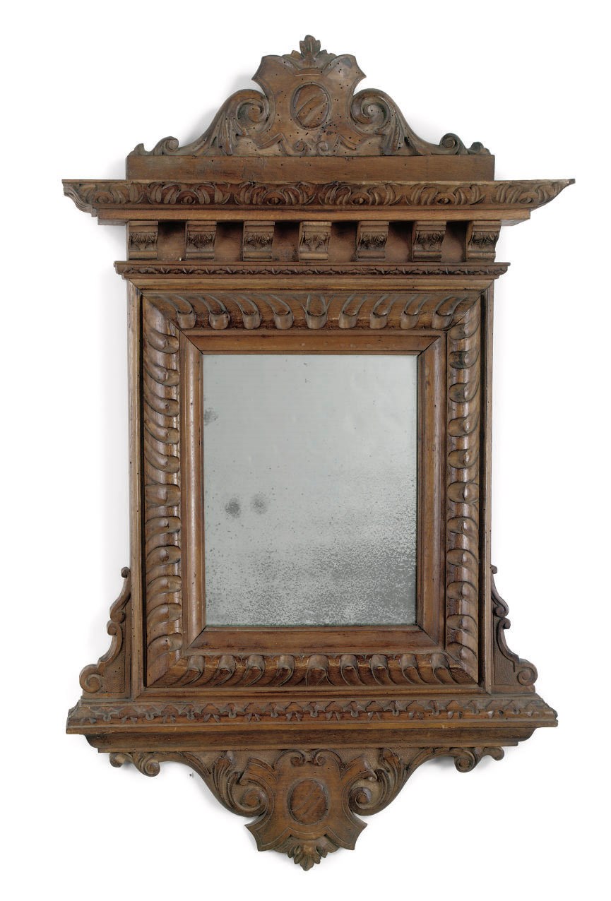An Italian walnut mirror