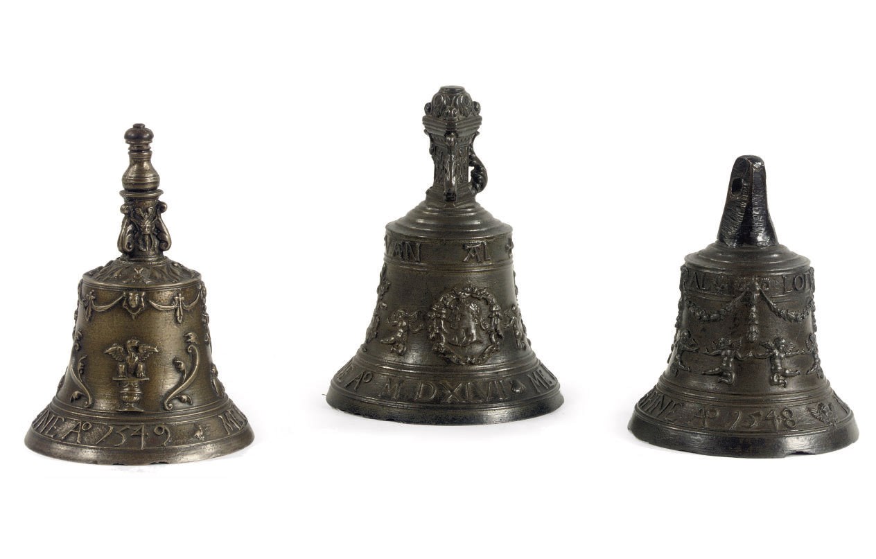 Three bronze table bells
