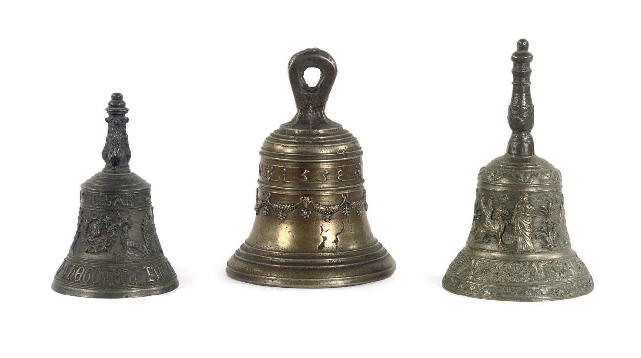 THREE VARIOUS FLEMISH TABLE BELLS