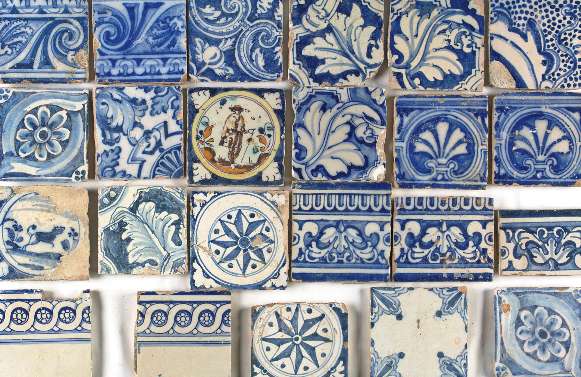 An assorted lot of Portugese blue and white tiles