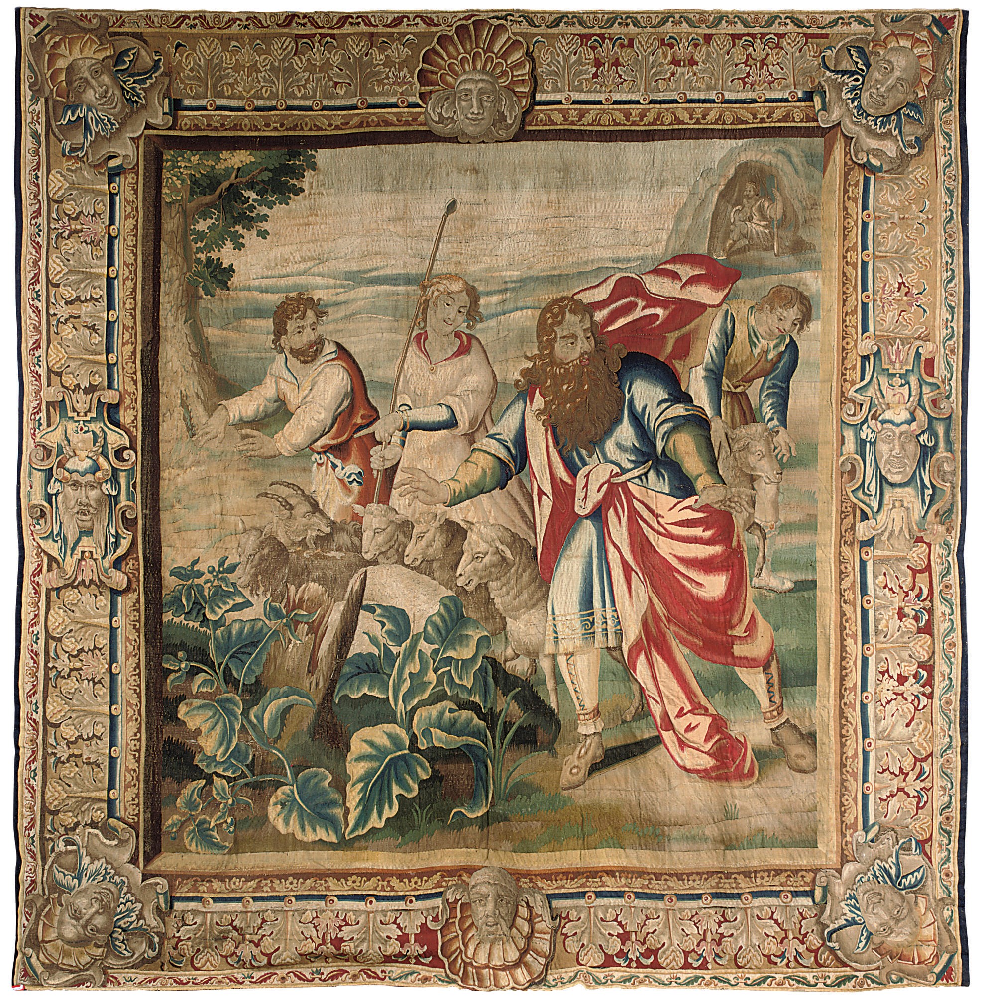 A Brussels Biblical tapestry depicting Jacob and Laban dividing the herds