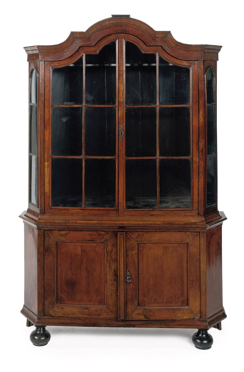 A Dutch walnut display case