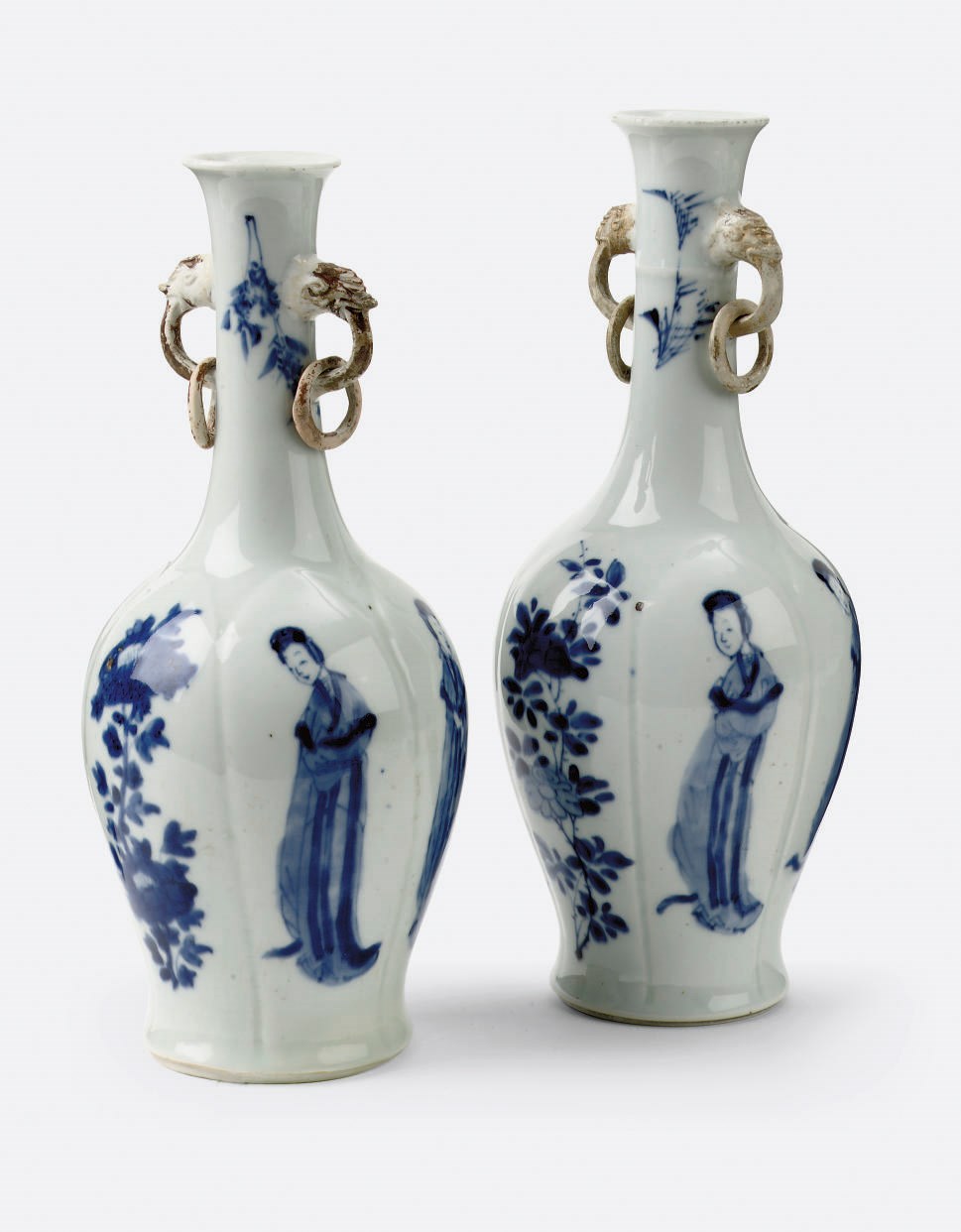 Two Chinese blue and white baluster vases