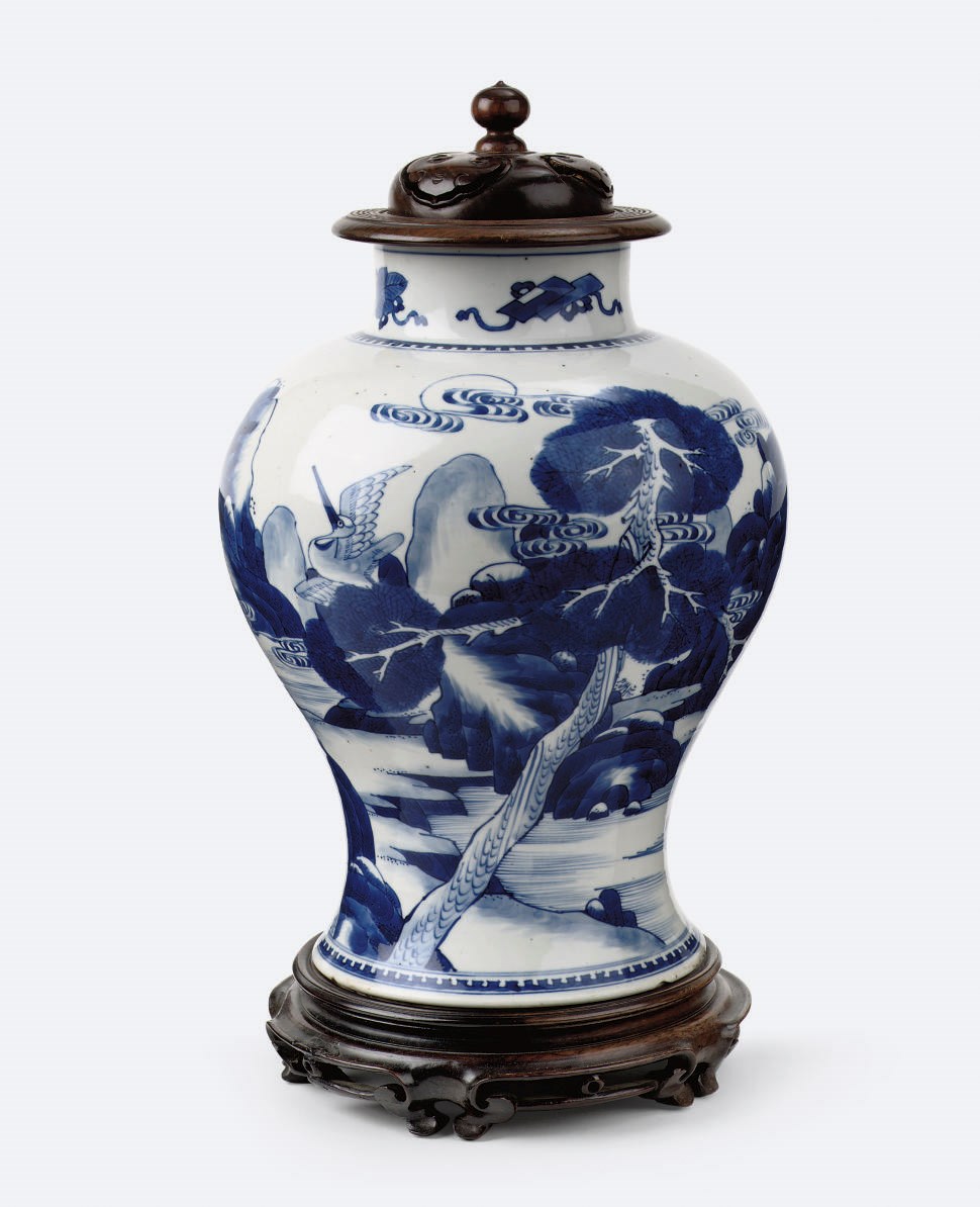 A Chinese blue and white baluster jar