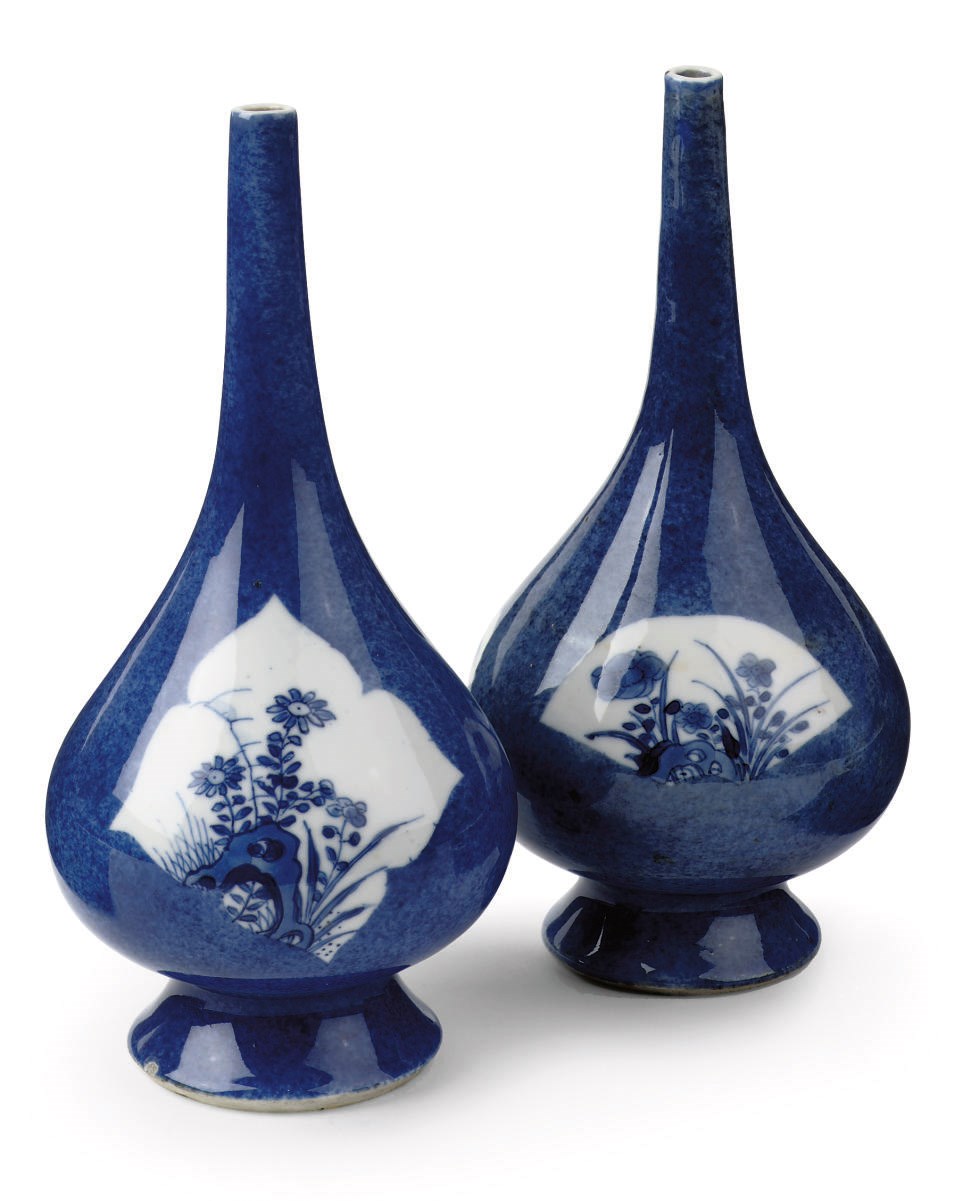 Two Chinese powder blue sprinklers