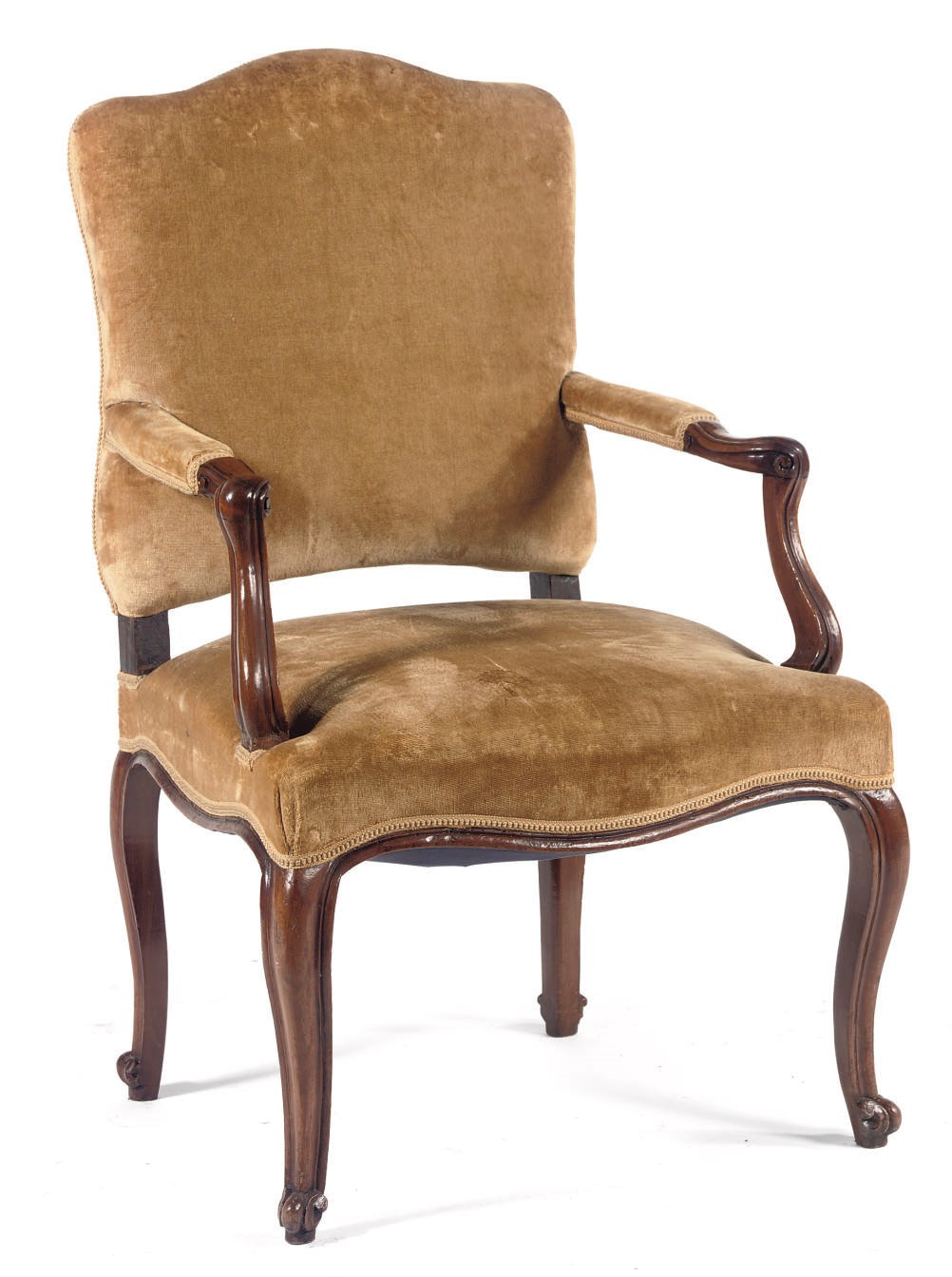 An Italian walnut armchair
