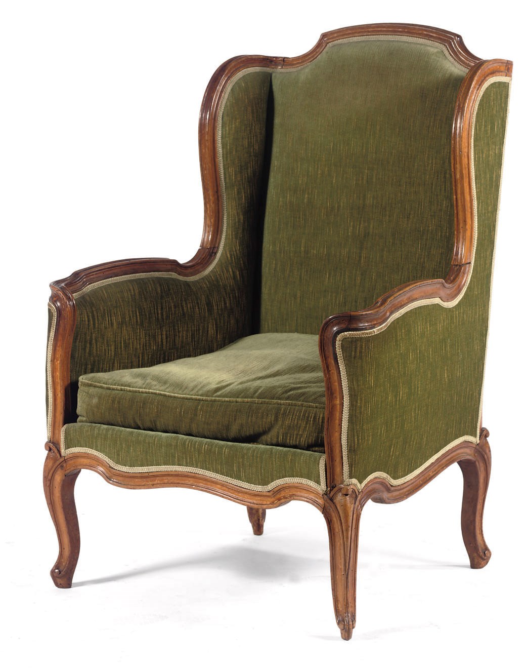A Louis XV walnut bergere