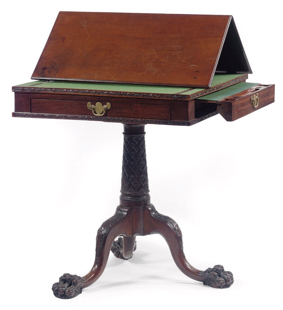 A GEORGE II MAHOGANY TRIPOD READING-TABLE