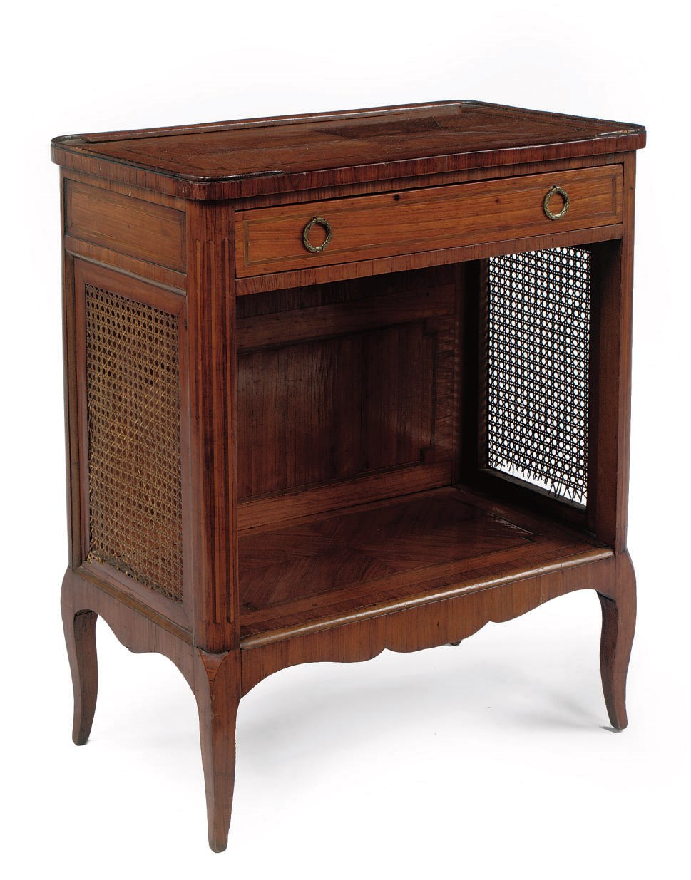 A late Louis XV tulipwood and stained fruitwood side table