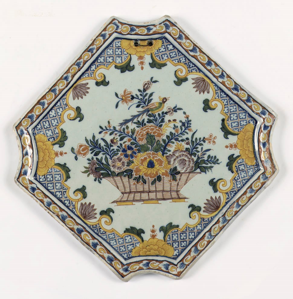 A Dutch Delft polychrome plaque