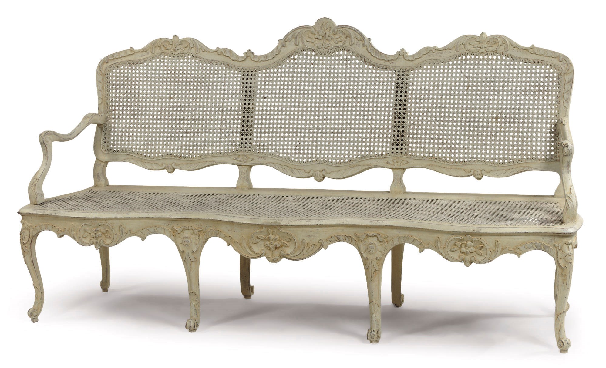 A Regence white painted canape
