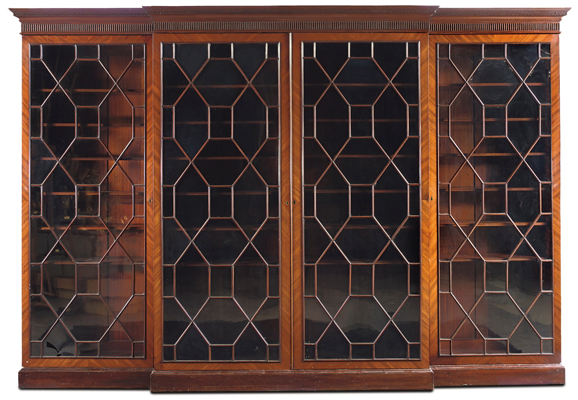 An English mahogany library bookcase