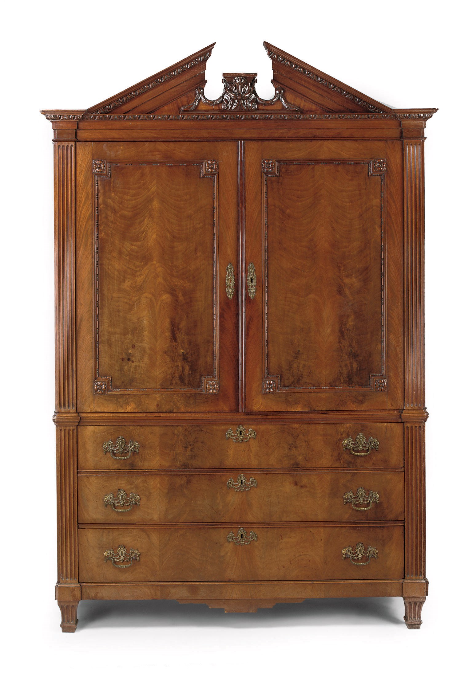 A Dutch mahogany cabinet