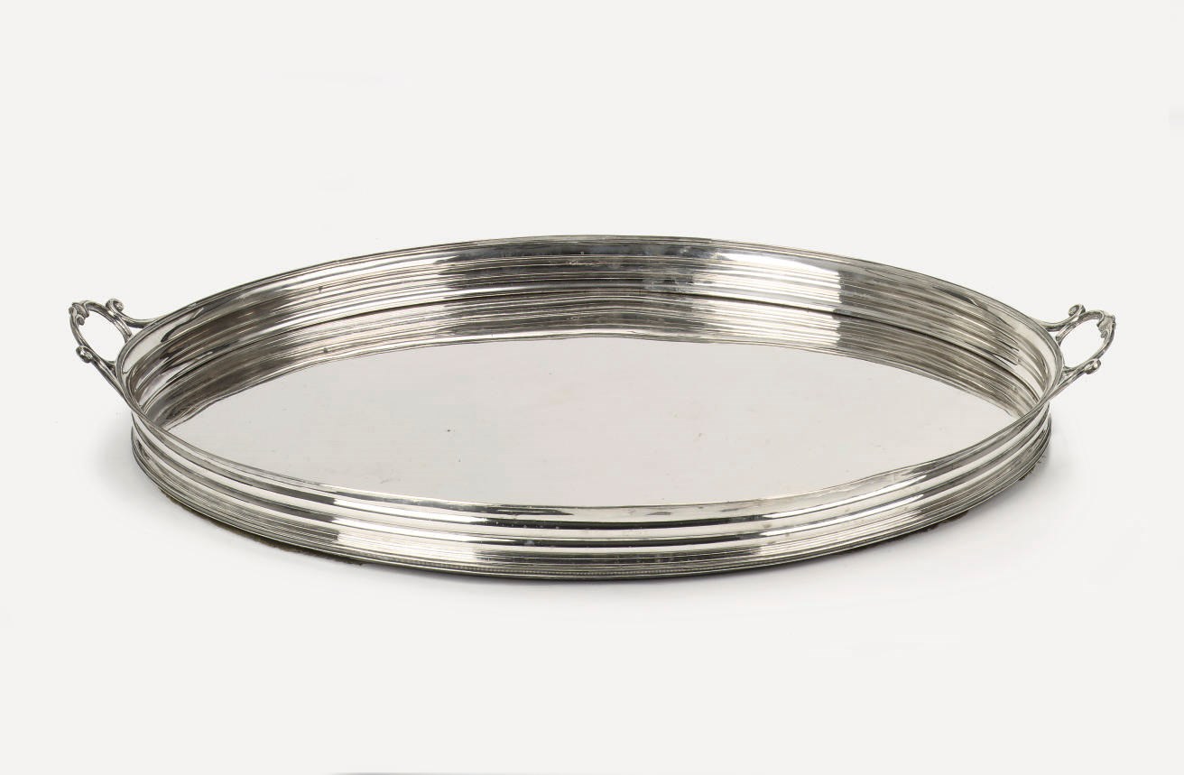 An unusual and large Dutch silver tray
