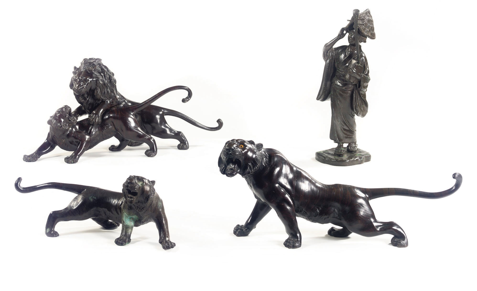 A group of four Japanese bronzes