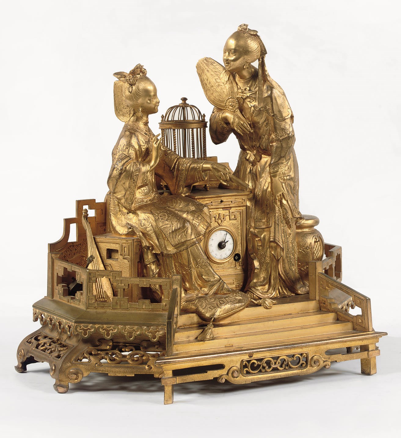 A LOUIS PHILIPPE ORMOLU FIGURAL STRIKING MANTEL CLOCK FOR THE CHINESE MARKET