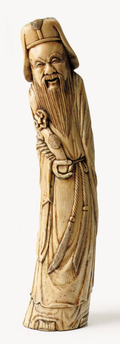 A Chinese ivory figure of Shoulao