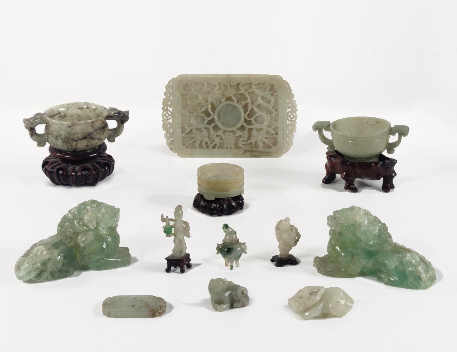 A group of Chinese hardstone carvings