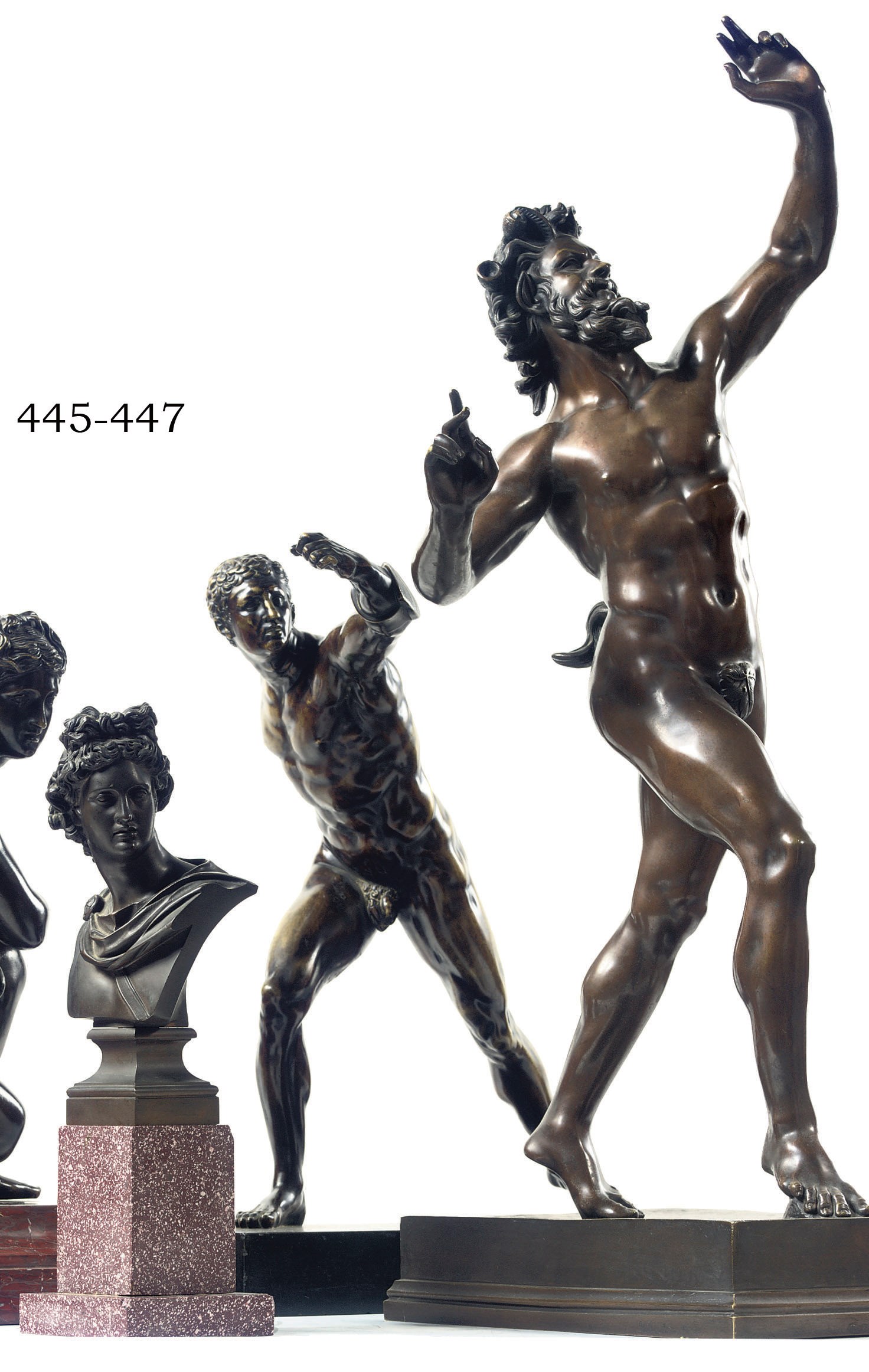 A FRENCH BRONZE FIGURE OF THE BORGHESE GLADIATOR