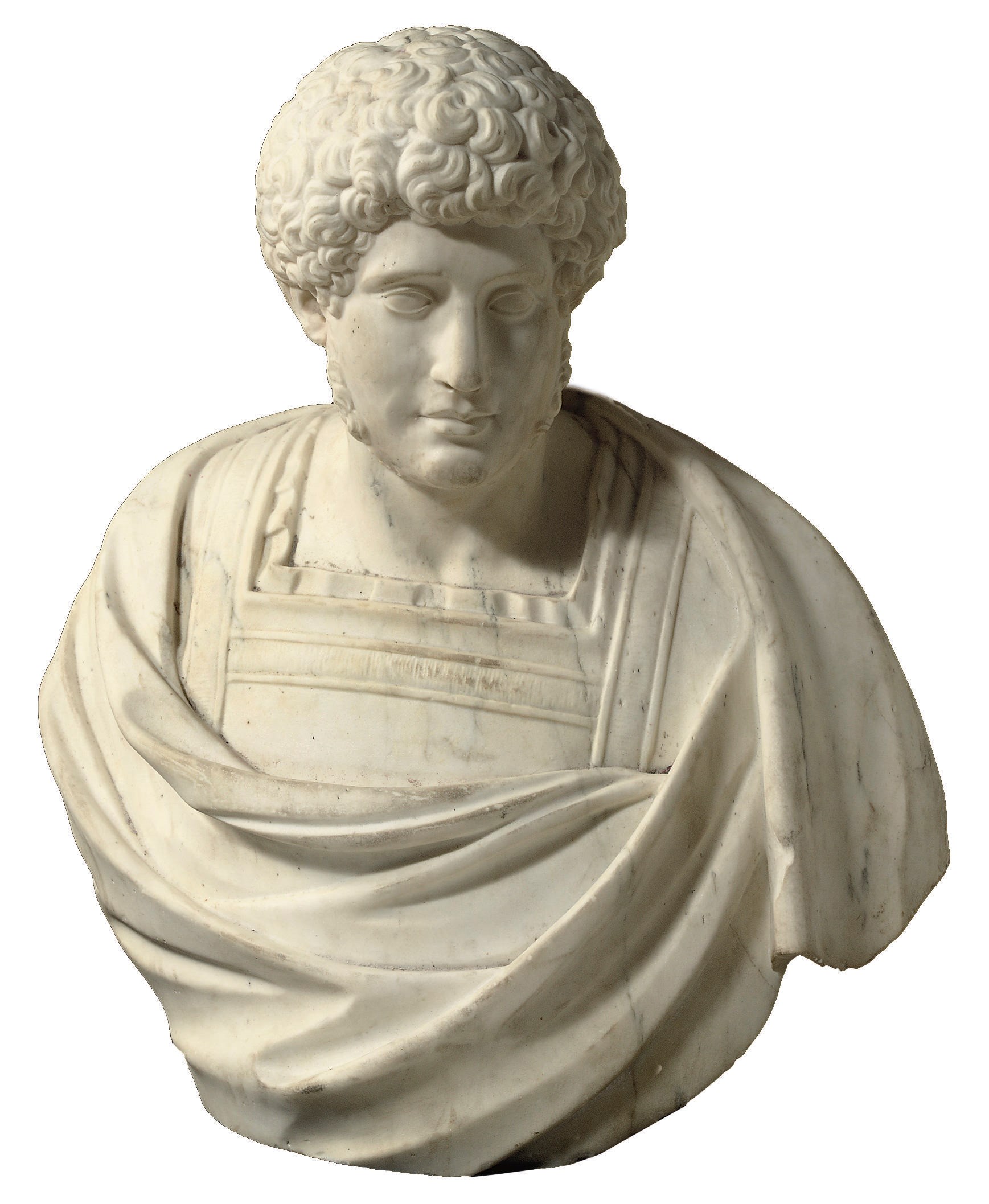 An Italian carved marble bust of the Emperor Nero