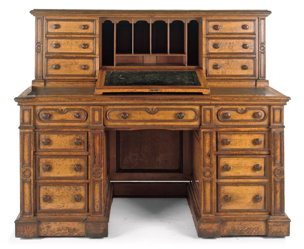 A Victorian oak desk