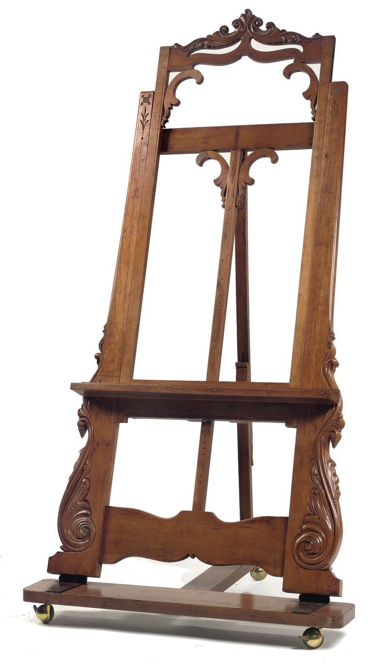 A NORTH EUROPEAN fruitwood and oak easel