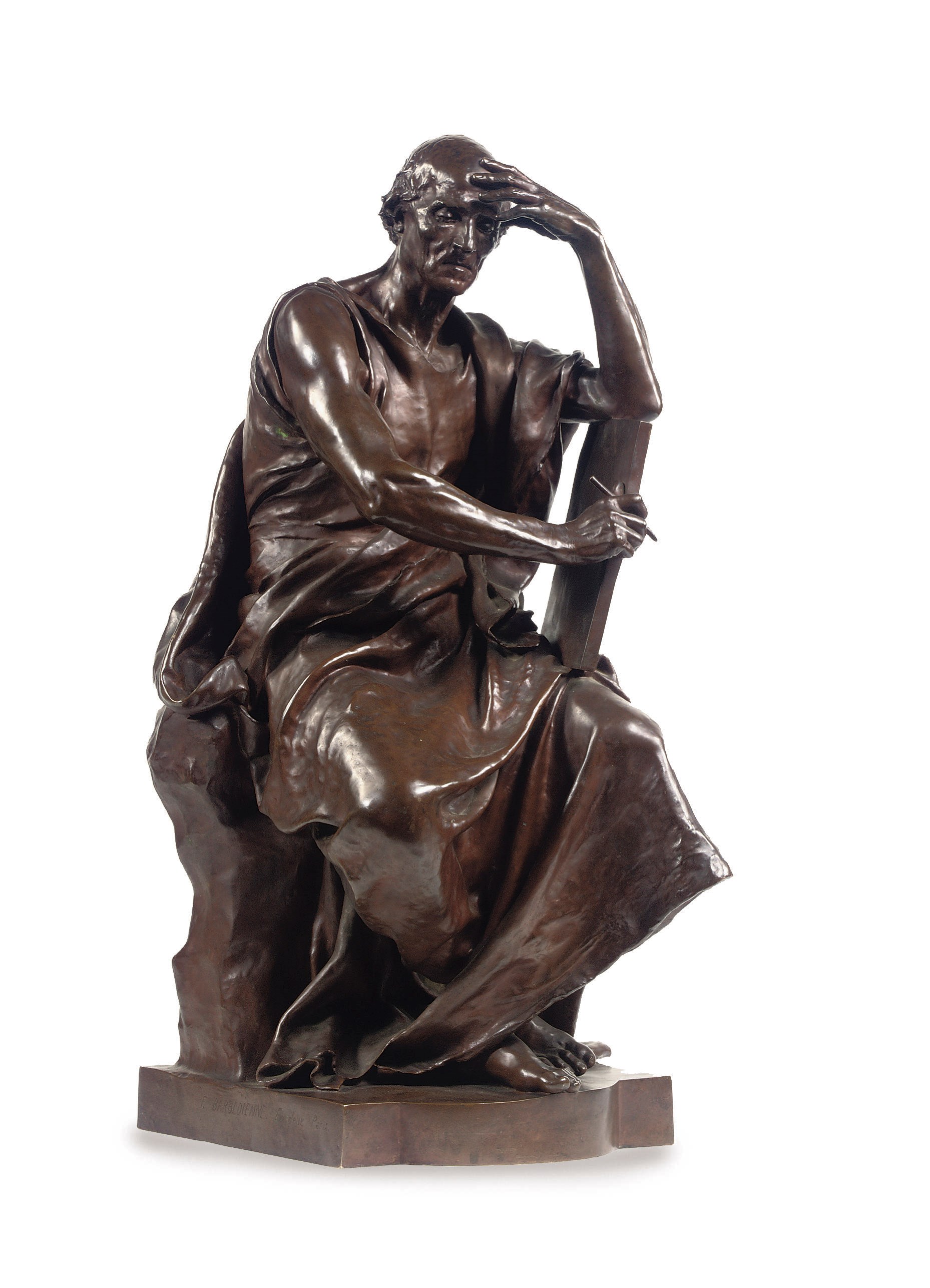 A FRENCH BRONZE FIGURE ENTITLED ÉTUDE ET MÉDITATION (EDUCATION AND THOUGHT)