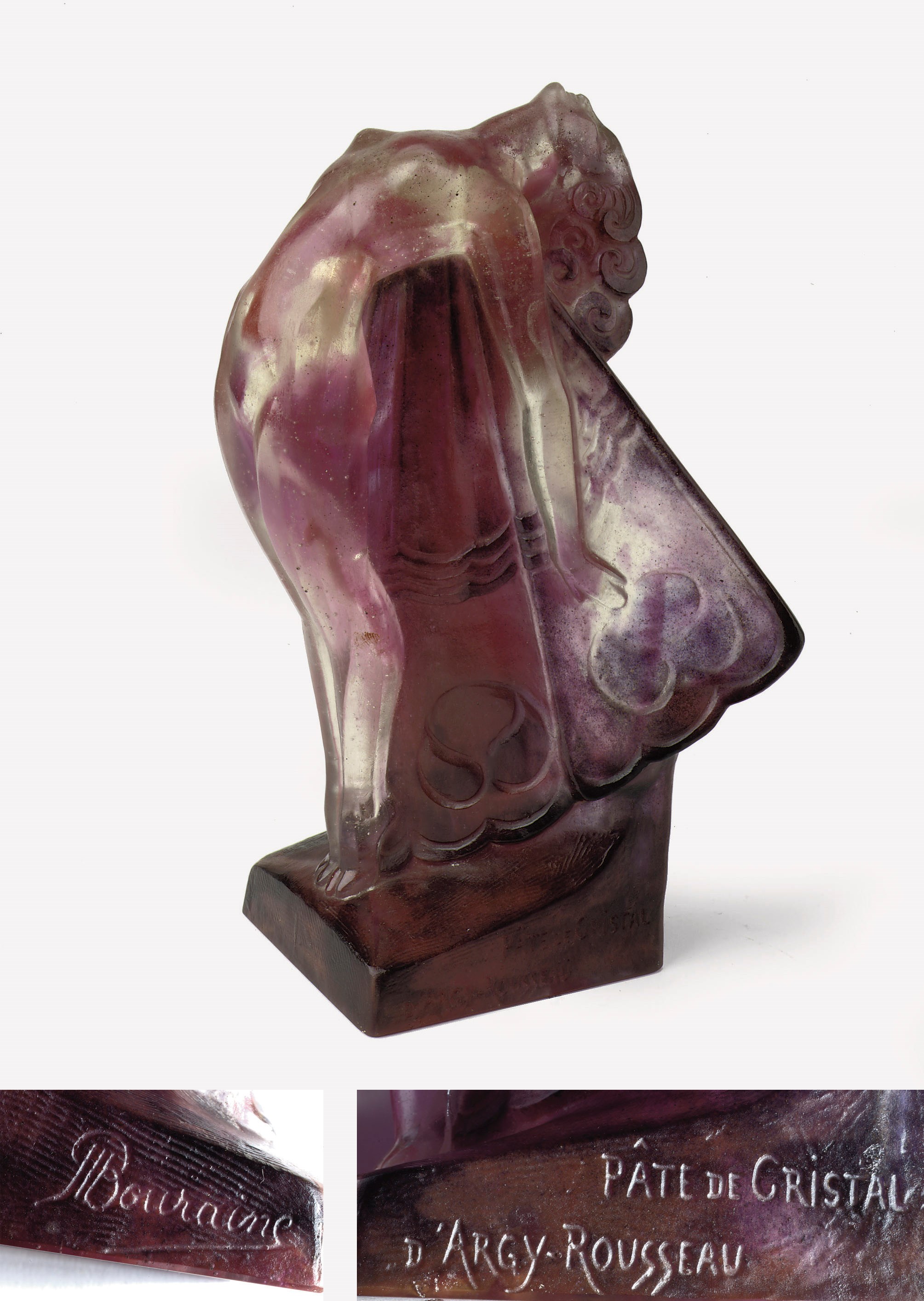 A PATE-DE-CRISTAL FIGURE ENTITLED 'PAPILLON'