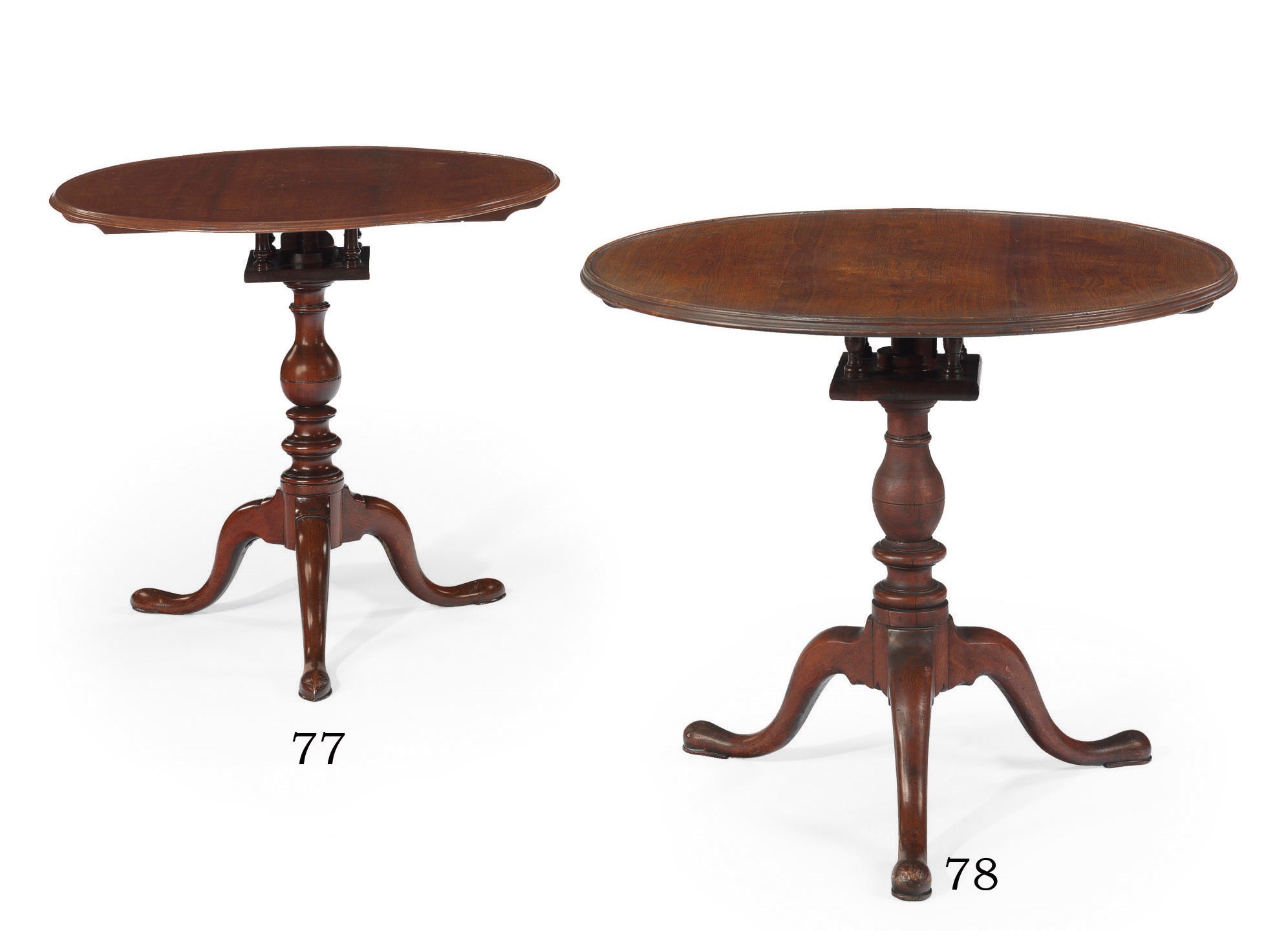 A QUEEN ANNE WALNUT TILT-TOP TEA TABLE