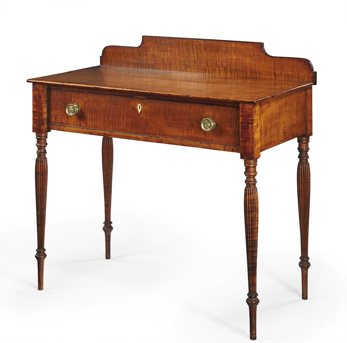 A Federal Ivory-Inlaid and Highly Figured Maple Dressing Table