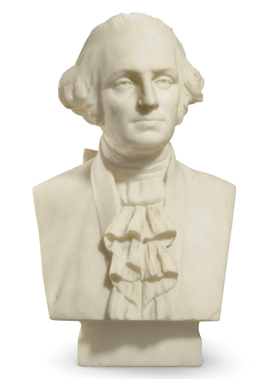 A Carved Marble Bust of George Washington