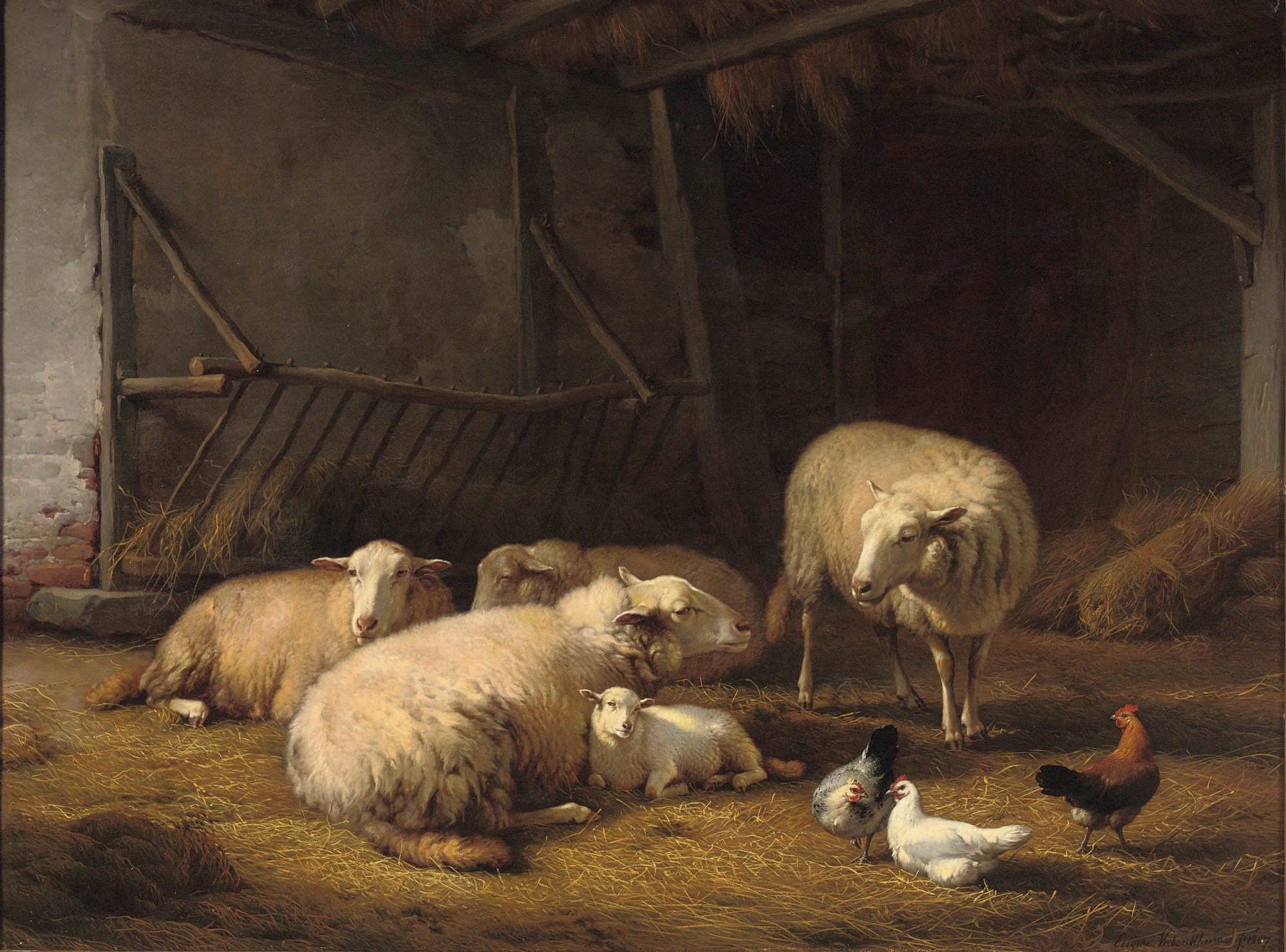 Eugène Joseph Verboeckhoven (Warneton 1798-1881 Schaarbeek)