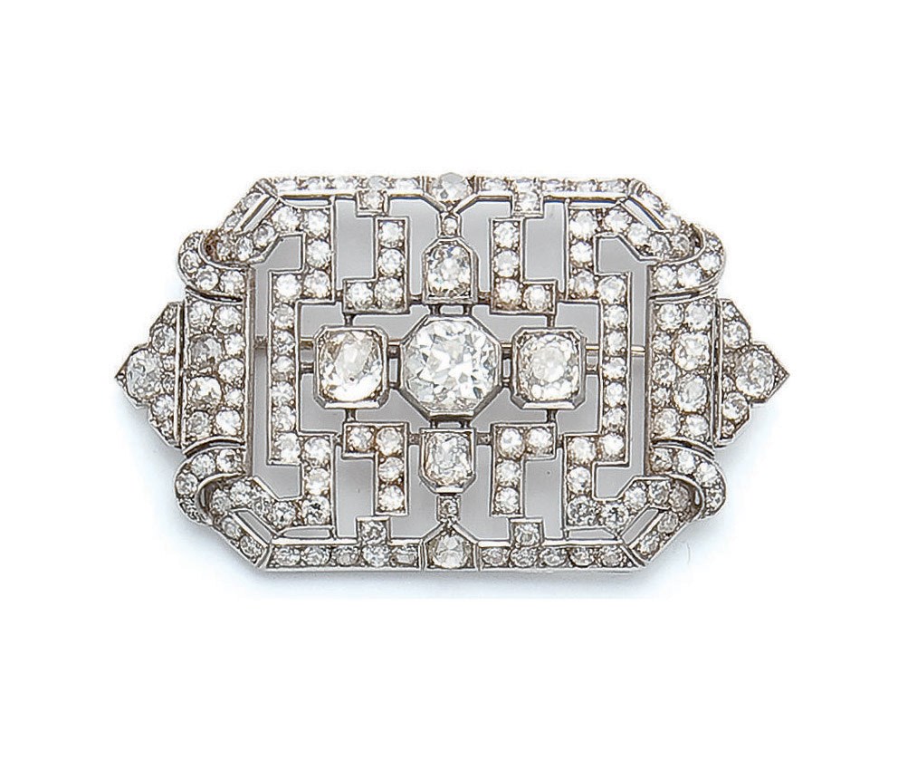 BROCHE ART DECO DIAMANTS