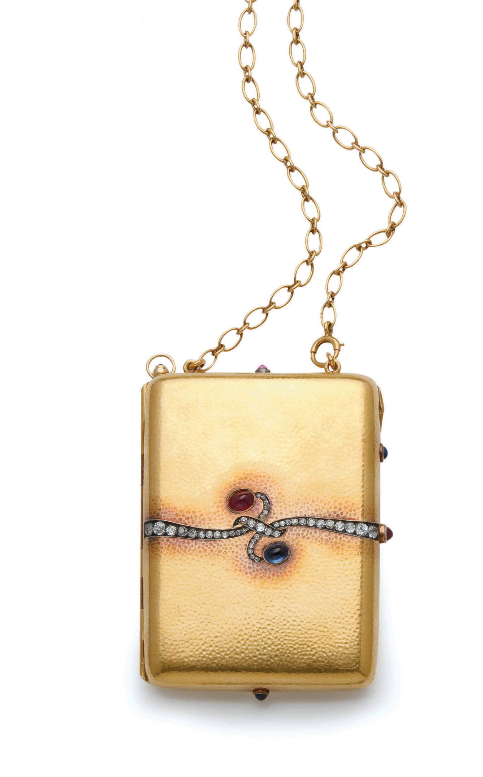 NECESSAIRE DE BAL EN OR, SAPHIRS, RUBIS ET DIAMANTS
