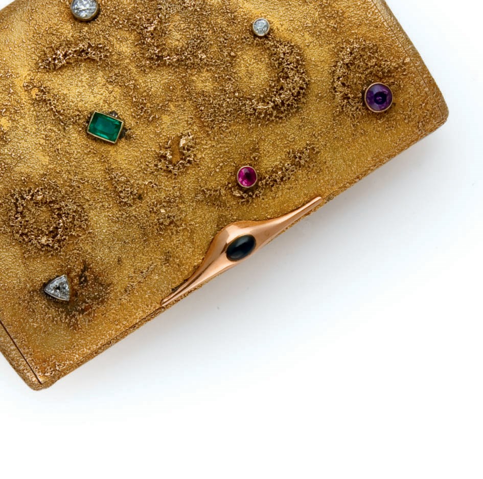 BOITE A CIGARETTES SAMORODOK EMERAUDE, SAPHIR, RUBIS ET DIAMANTS