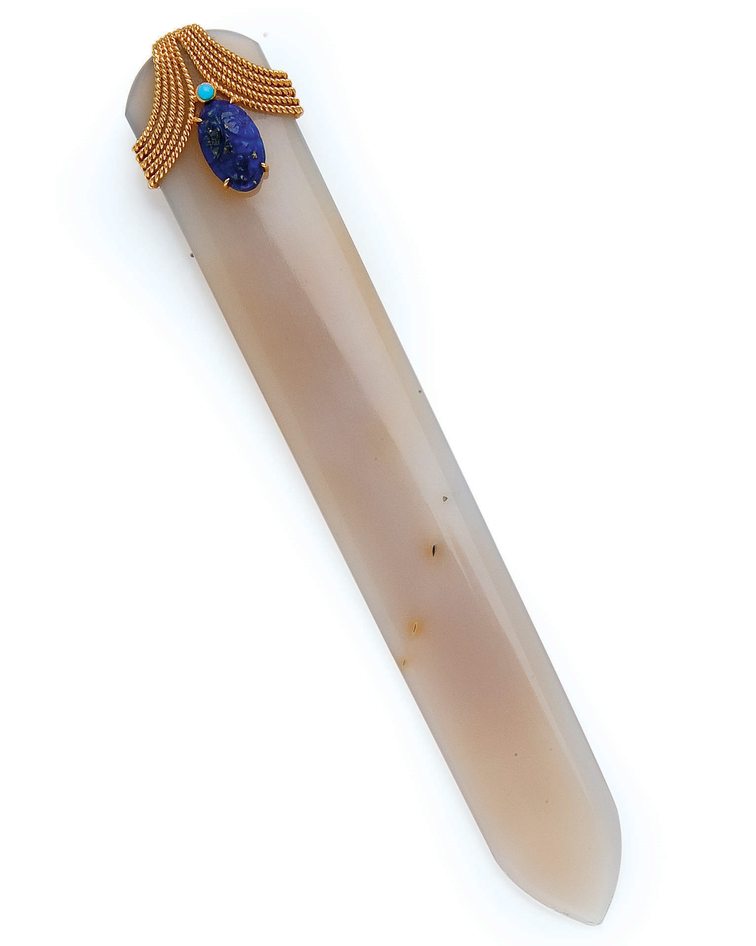 COUPE PAPIER AGATE, LAPIS LAZULI ET TURQUOISE