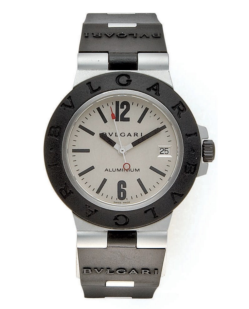 MONTRE BRACELET D'HOMME "DIAGONO" ALUMINIUM ET CAOUTCHOUC, PAR BULGARI