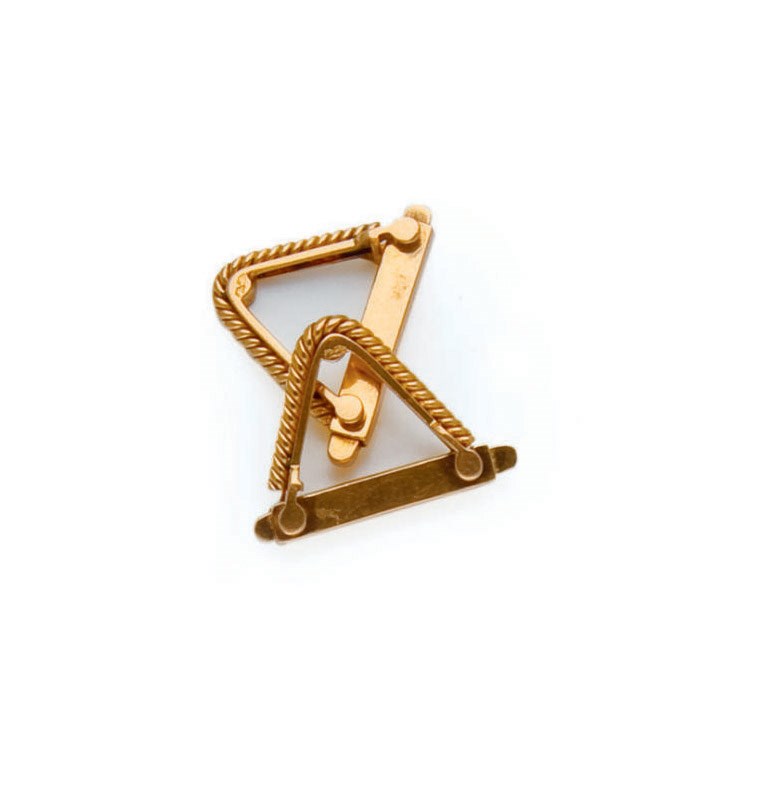 PAIRE DE BOUTONS DE MANCHETTES OR, PAR HERMES