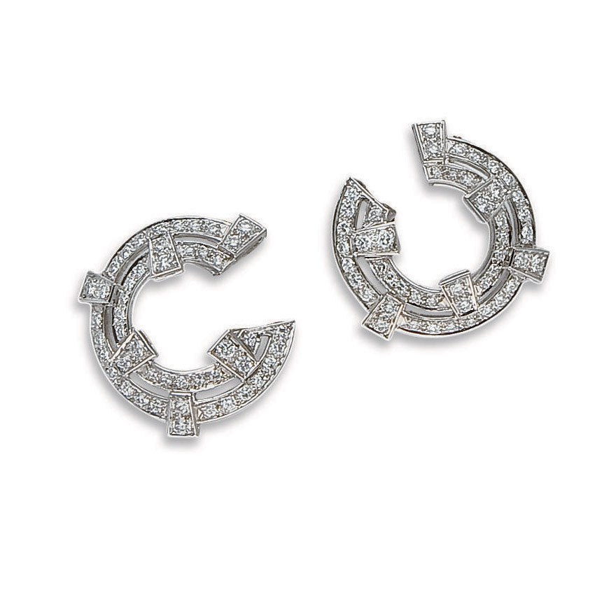 PAIRE DE CLIPS D'OREILLES DIAMANTS