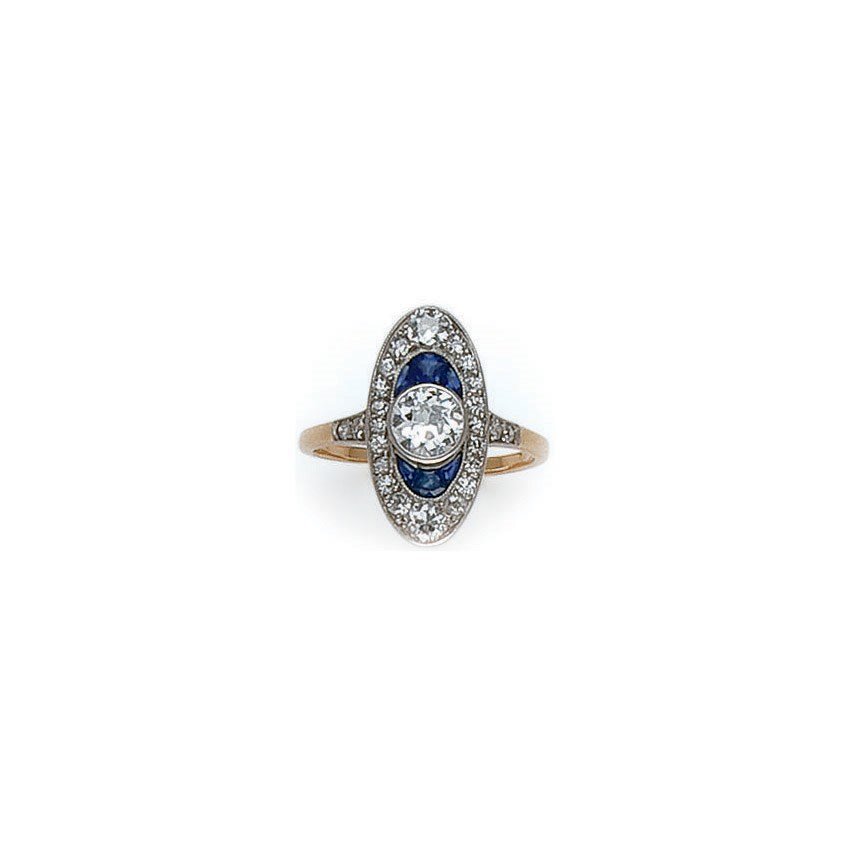 BAGUE SAPHIRS ET DIAMANTS