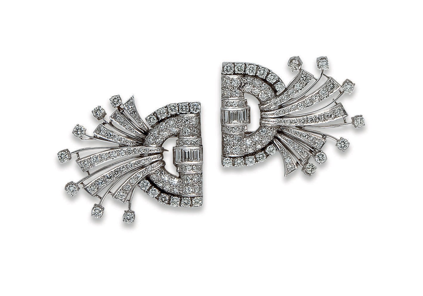 BROCHE DOUBLE CLIP DIAMANTS