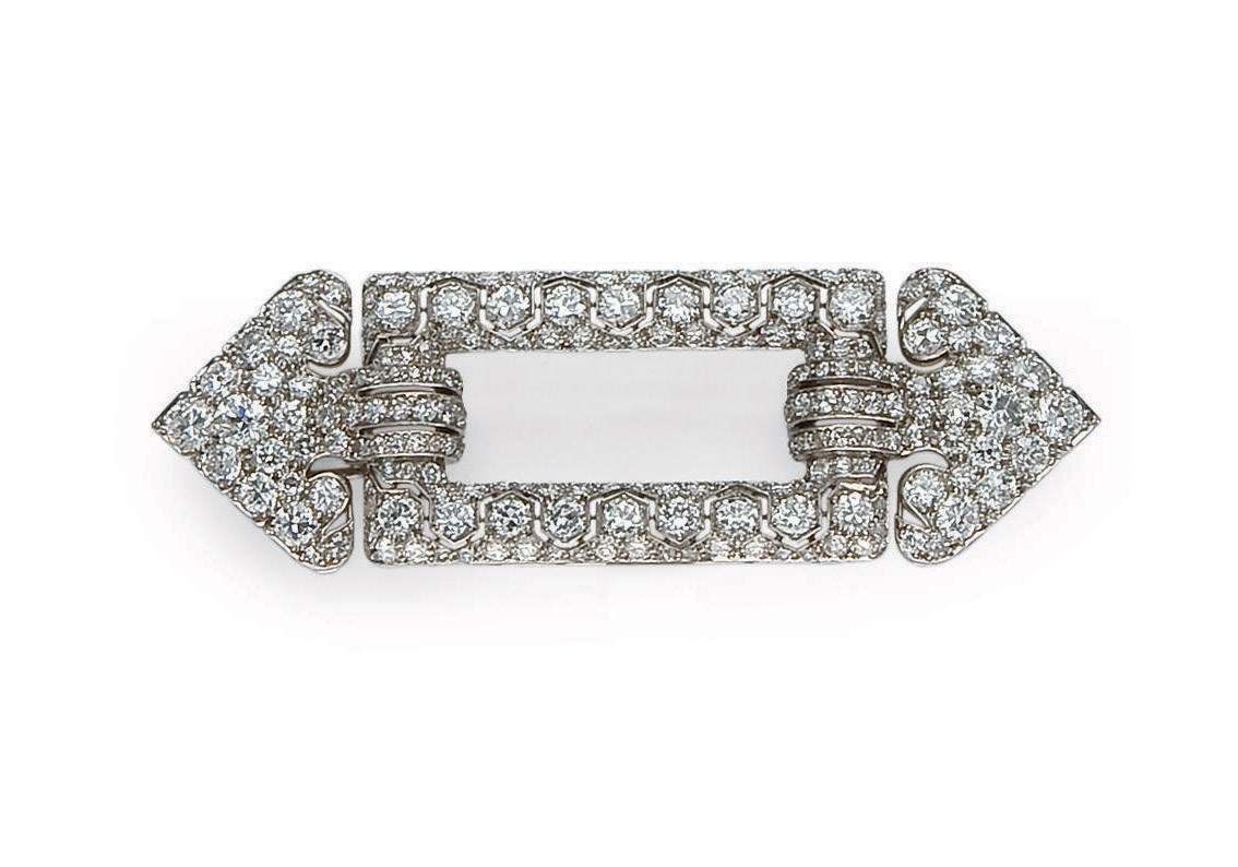 BROCHE ART DECO DIAMANTS, PAR CARTIER