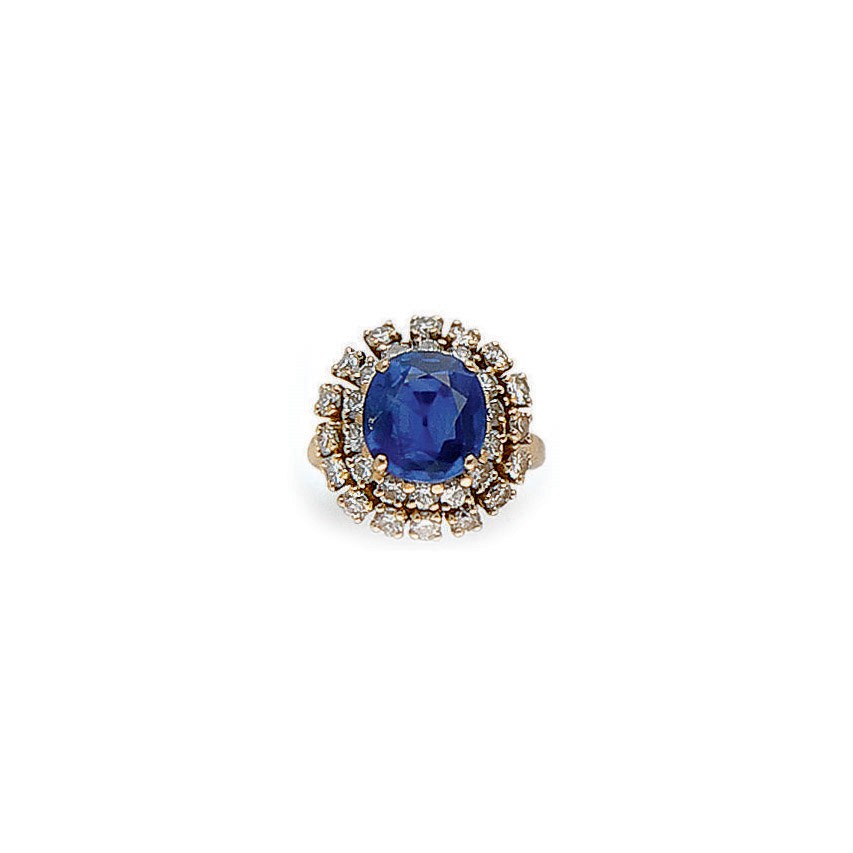 BAGUE SAPHIR ET DIAMANTS, PAR CARTIER