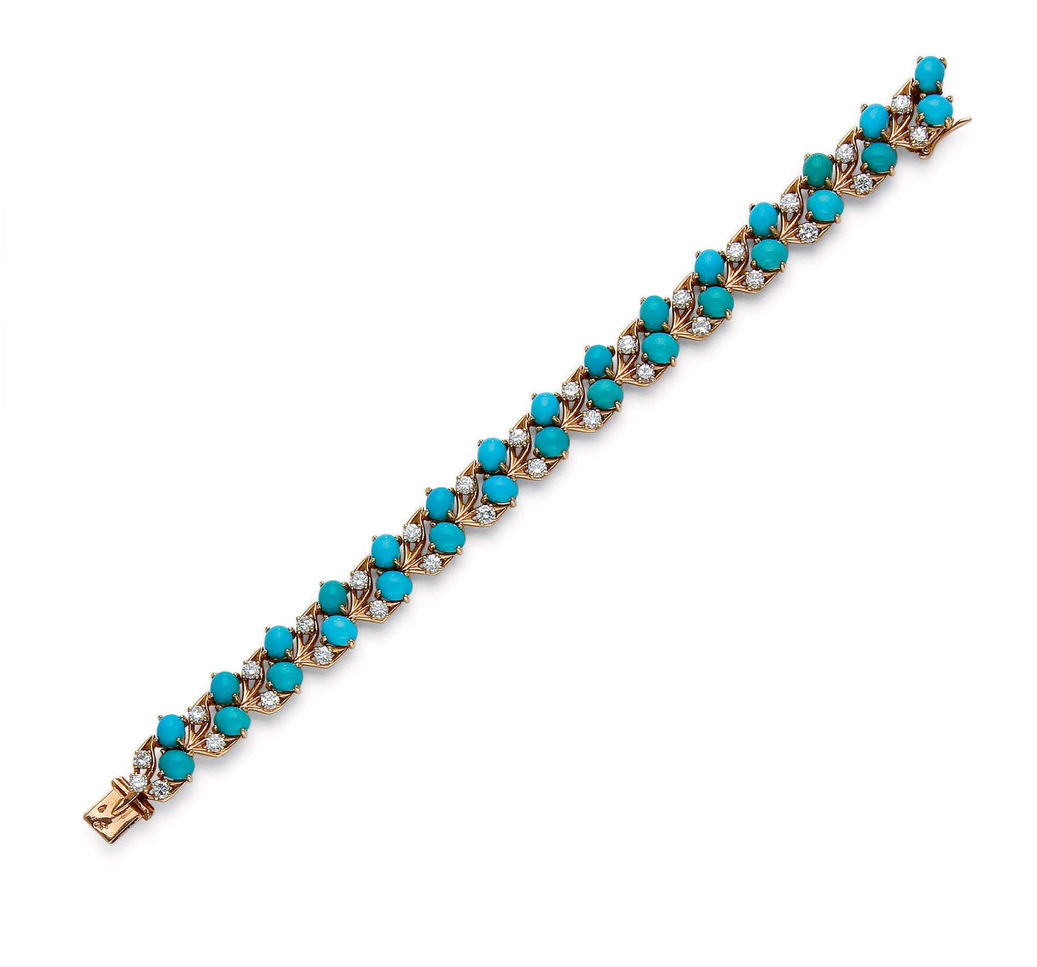 BRACELET TURQUOISES ET DIAMANTS, PAR CARTIER