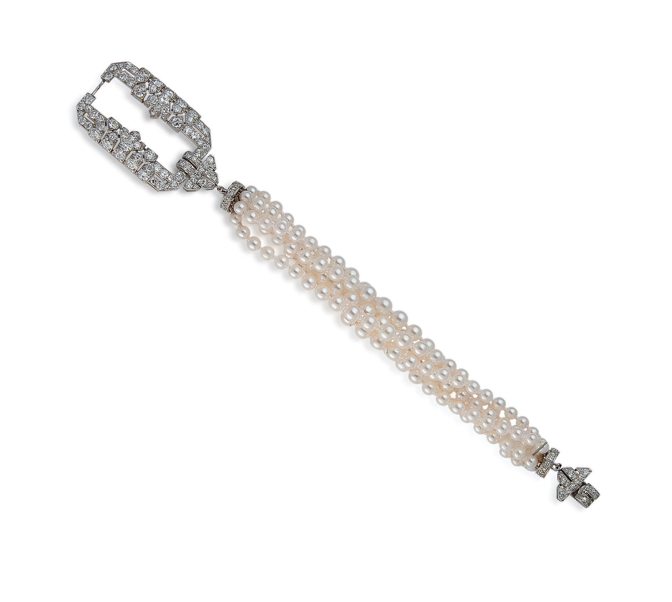 BRACELET PERLES DE CULTURE ET DIAMANTS