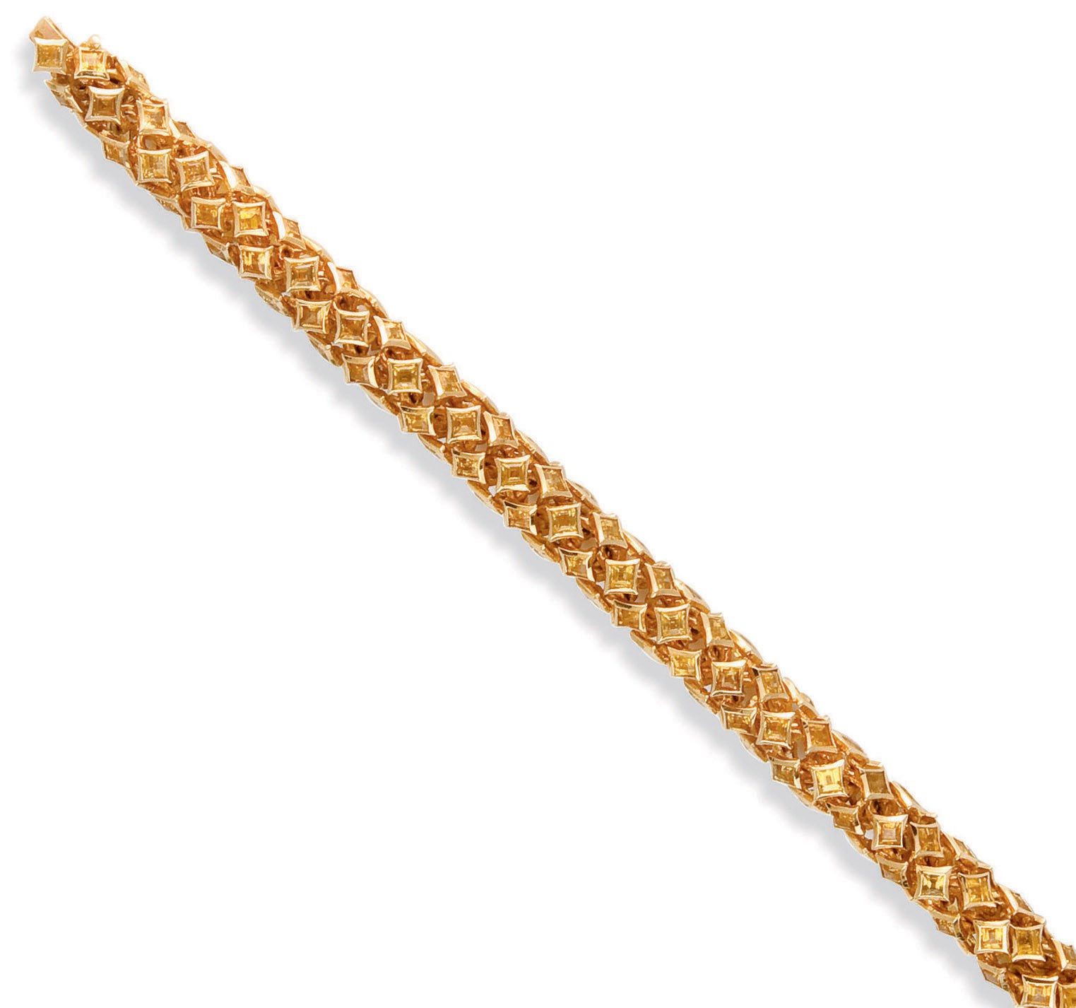 BRACELET "QUADRILLE" SAPHIRS DE COULEUR, PAR VERNEY