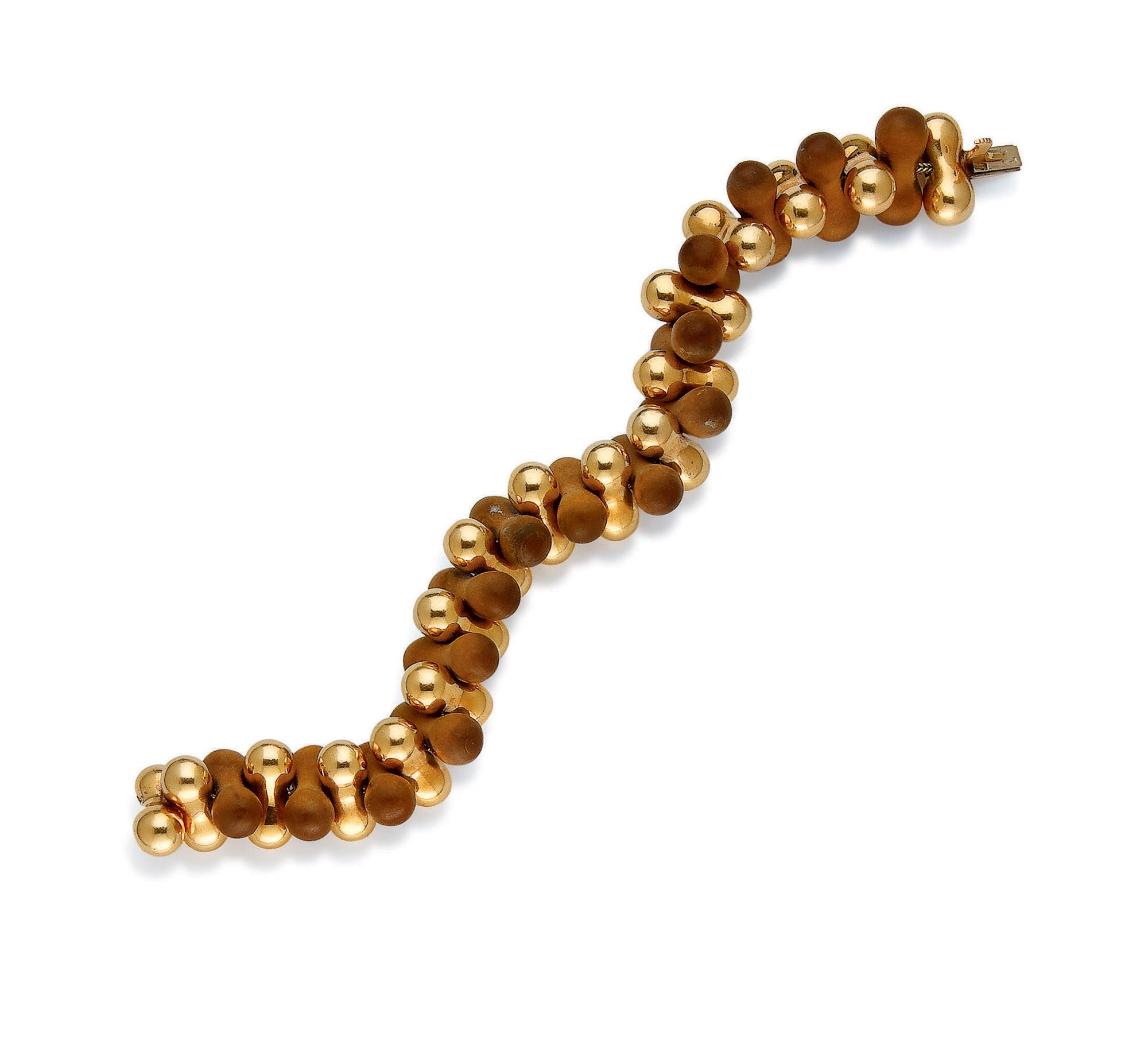 BRACELET "OSSELET" BOIS DE SANTAL ET OR, PAR RENE BOIVIN