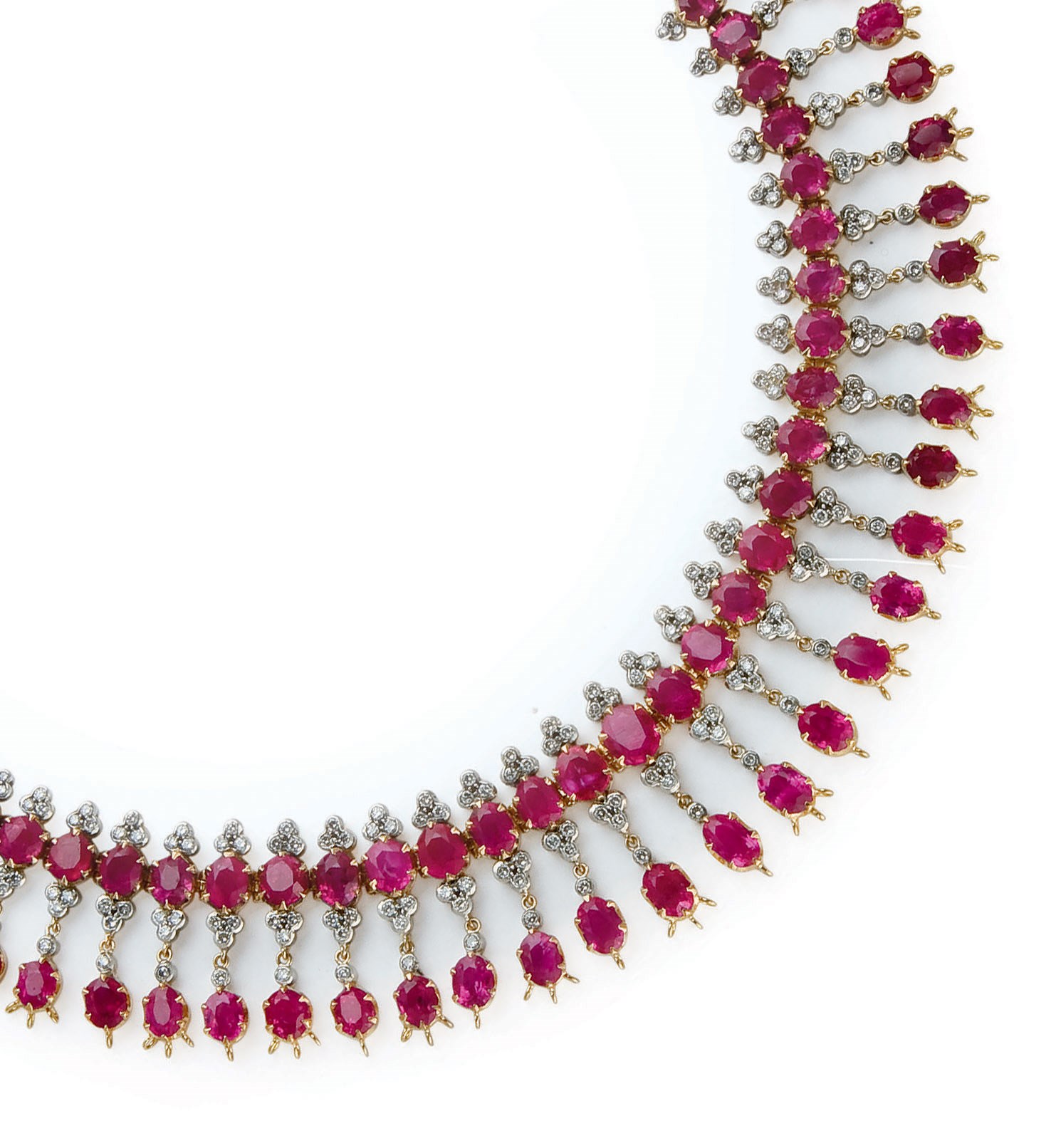 COLLIER INDIEN RUBIS ET DIAMANTS