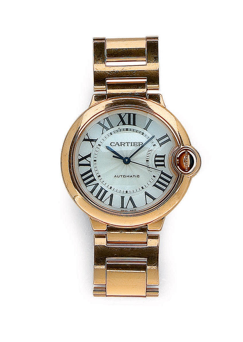 MONTRE BRACELET DE DAME "BALLON BLEU" EN OR ROSE, PAR CARTIER